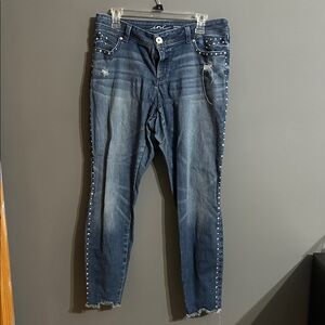 INC International Concepts Women's Dark Blue Studded Ankle Jeans